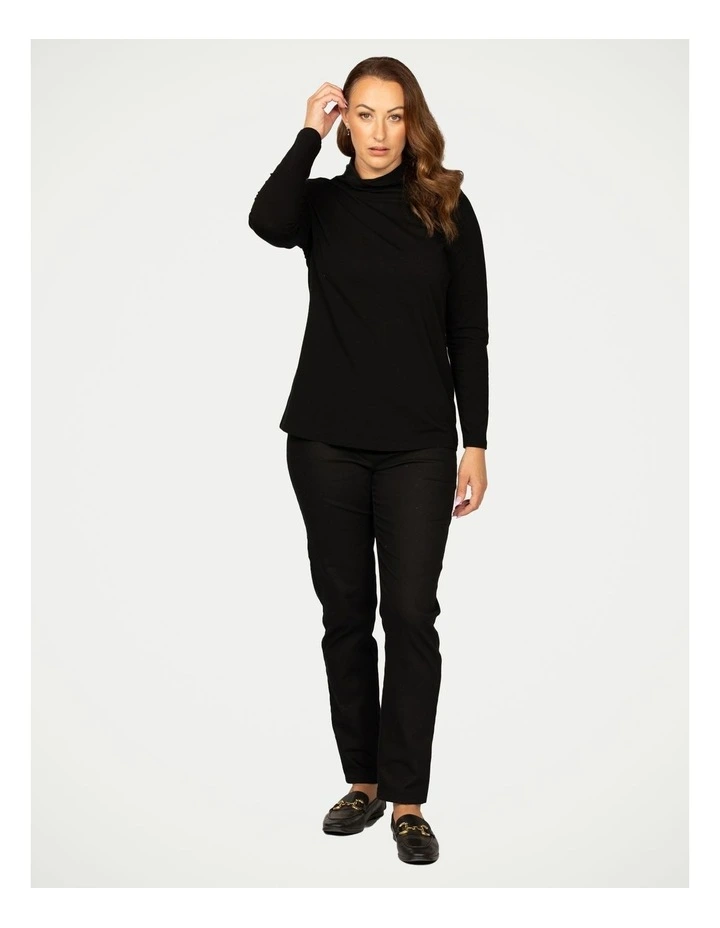 Warm Up High Neck Skivvy in Black image 3