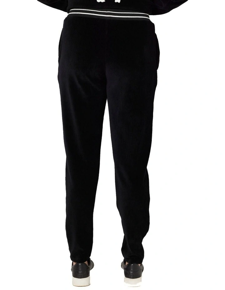 Maxwell Rib Velour Pant in Black image 2