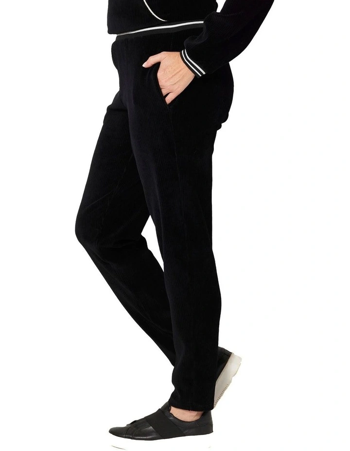 Maxwell Rib Velour Pant in Black image 3