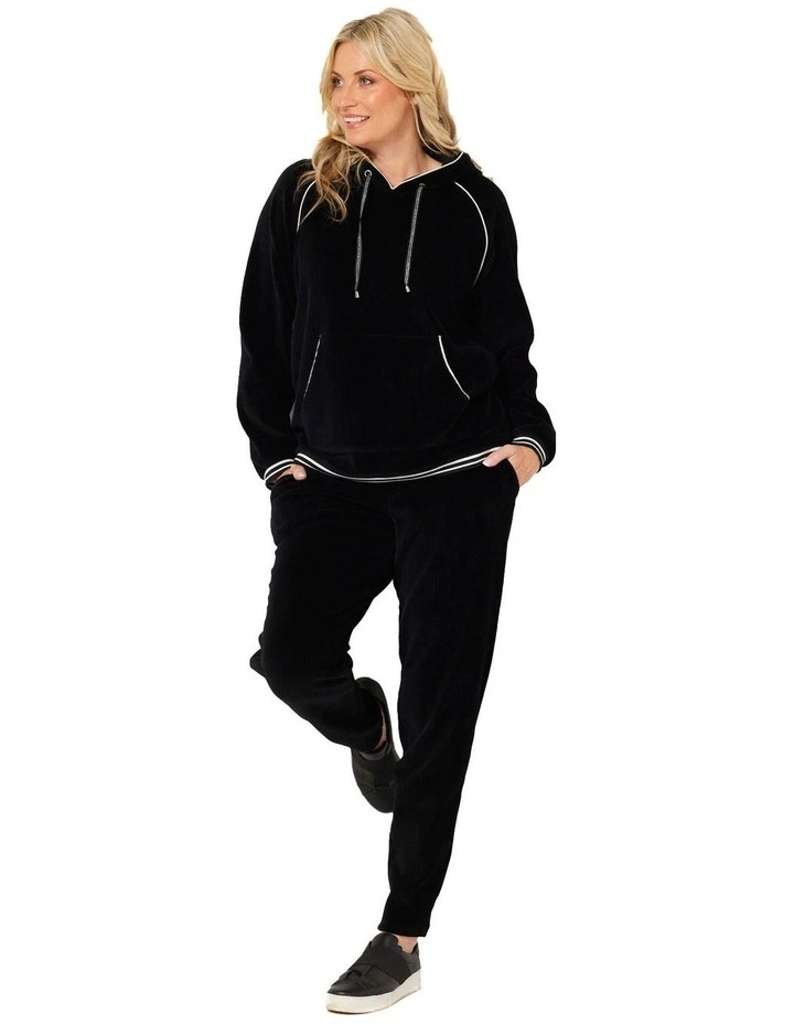 Maxwell Rib Velour Pant in Black image 4