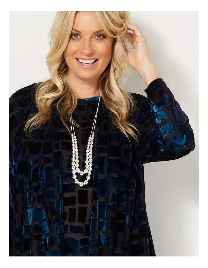 Cordelia Burnout Cardigan in Blue image 3
