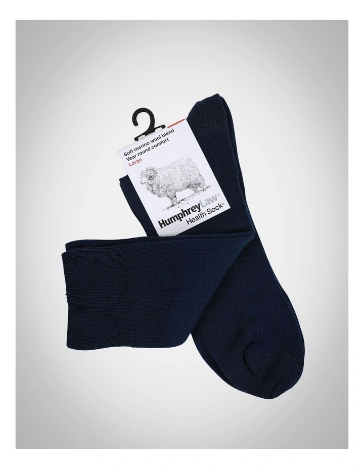 Fine Merino Wool Blend Socks in Blue image 2