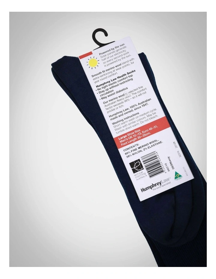 Fine Merino Wool Blend Socks in Blue image 3