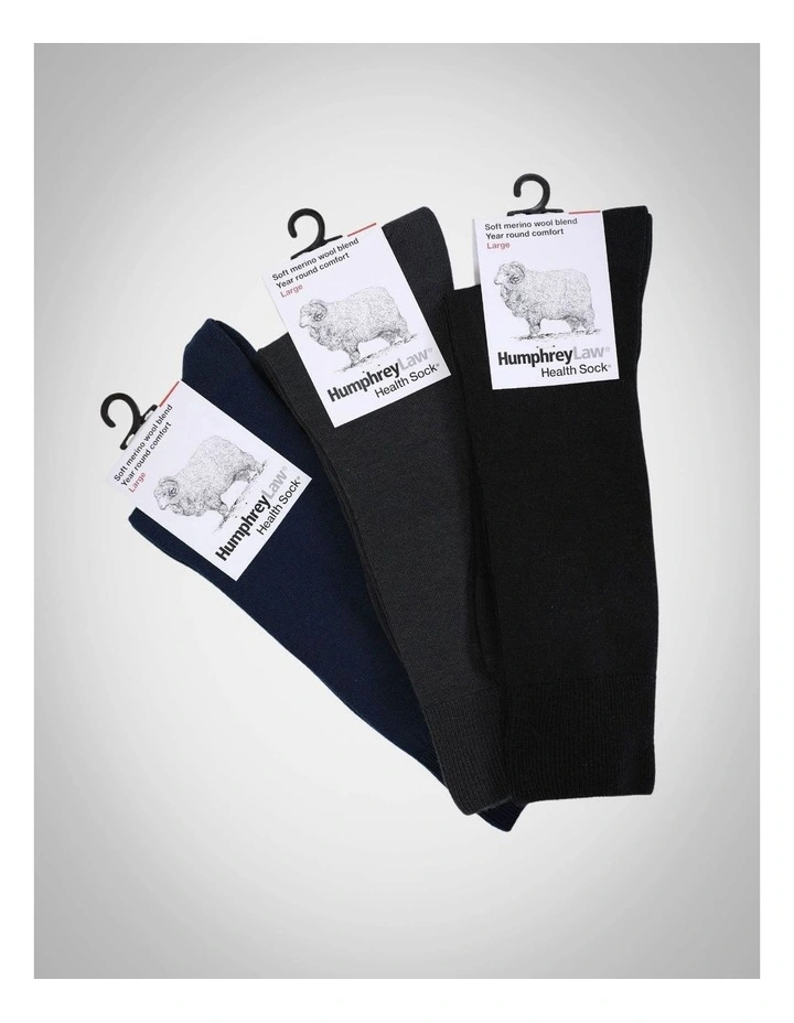 Fine Merino Wool Blend Socks in Blue image 4