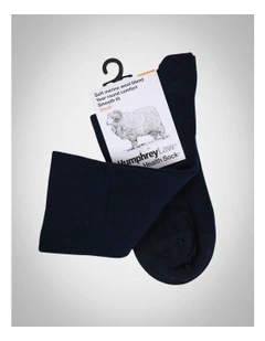Fine Merino Wool Blend Socks in Blue