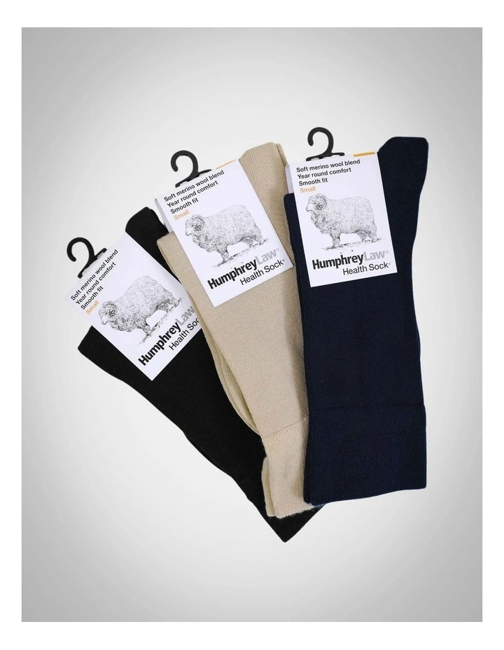 Fine Merino Wool Blend Socks in Blue image 4