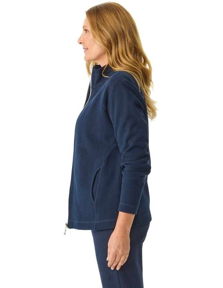 Haven French Rib Zip Up Jacket in Blue image 3