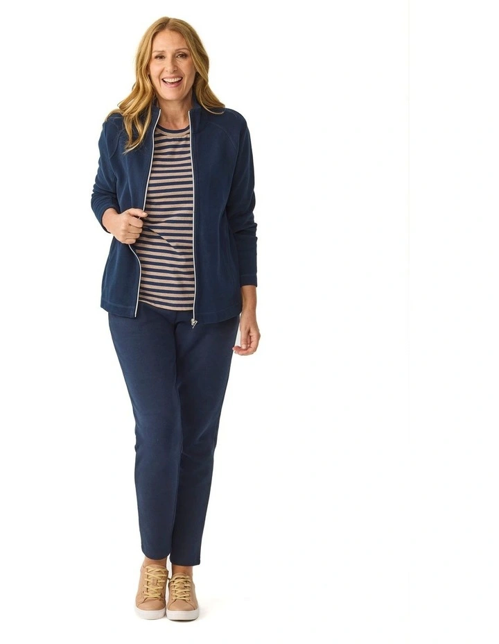 Haven French Rib Zip Up Jacket in Blue image 4