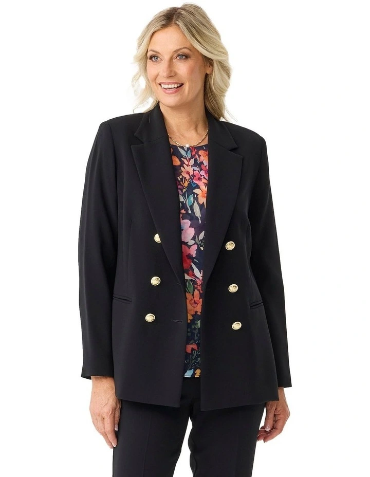 Mara Double Breasted Jacket in Black image 1