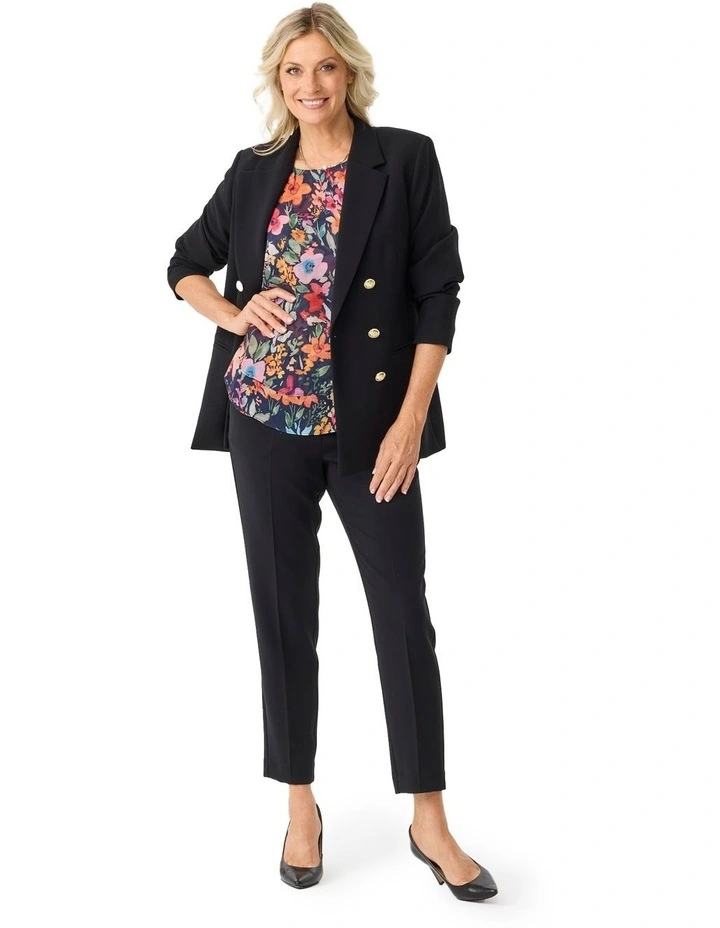 Mara Double Breasted Jacket in Black image 4