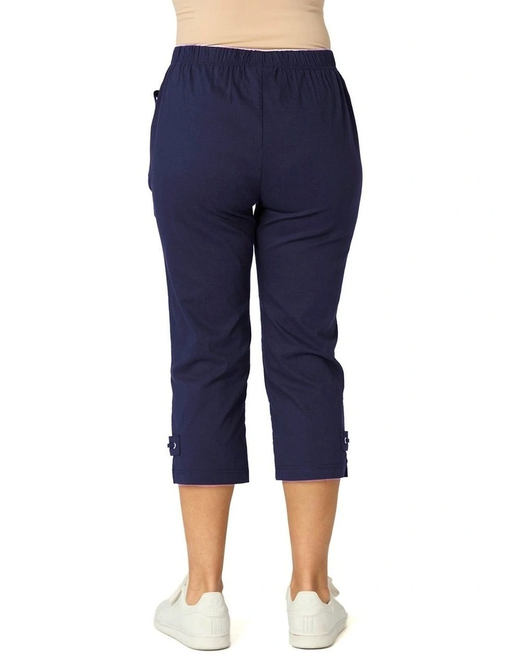 Vibe Stretch Eyelet Crop Pant in Blue image 2