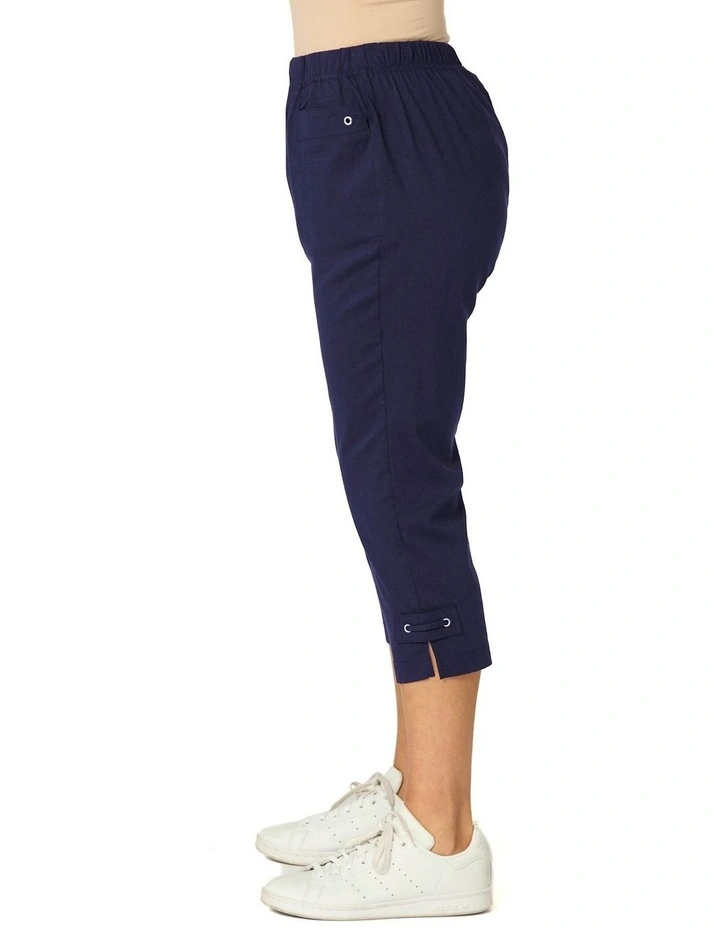 Vibe Stretch Eyelet Crop Pant in Blue image 3