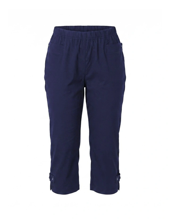 Vibe Stretch Eyelet Crop Pant in Blue image 6