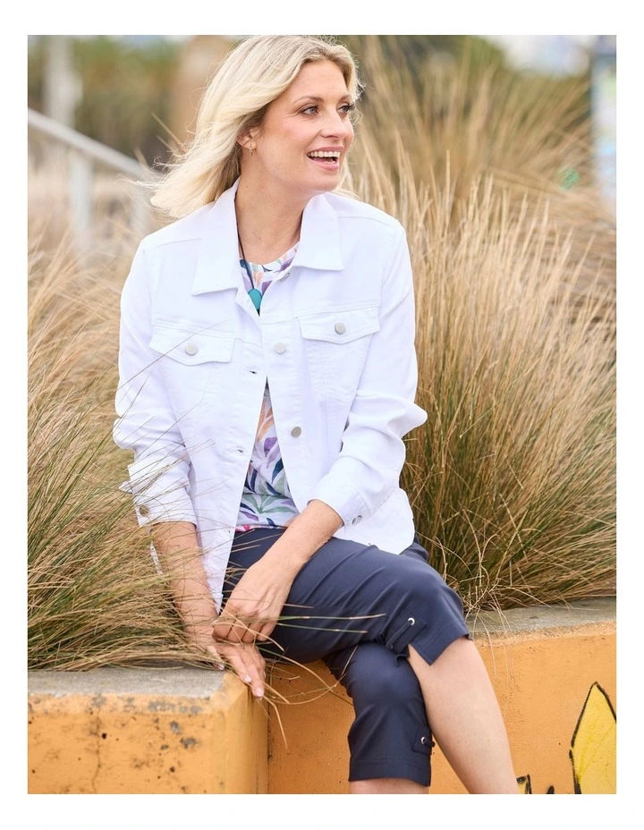 Vibe Stretch Eyelet Crop Pant in Blue image 7