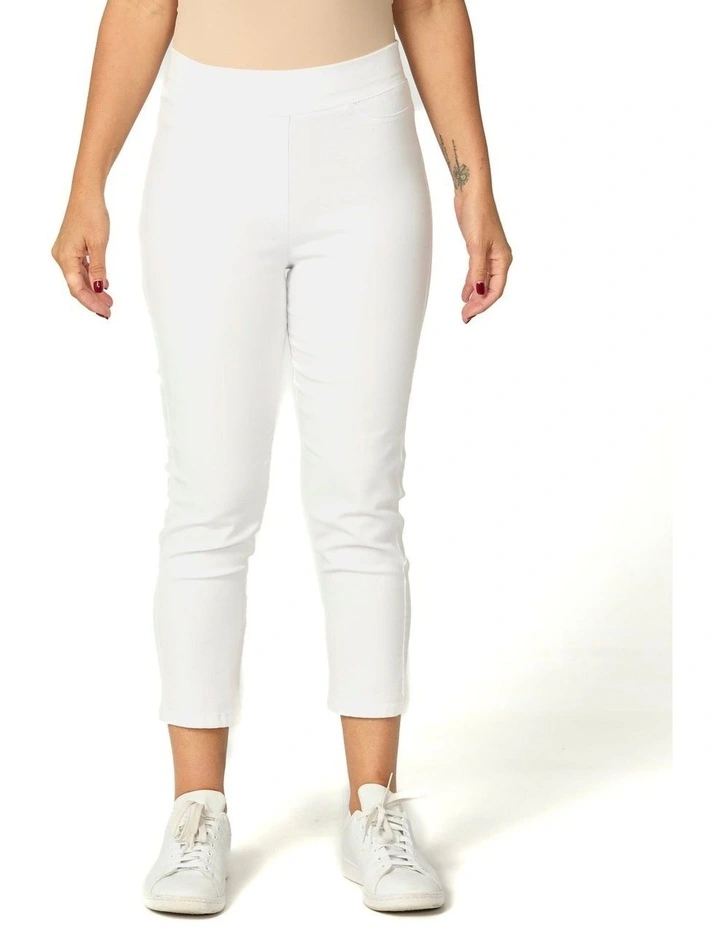 Sandy Stretch 7/8 Pull On Jean in White image 1