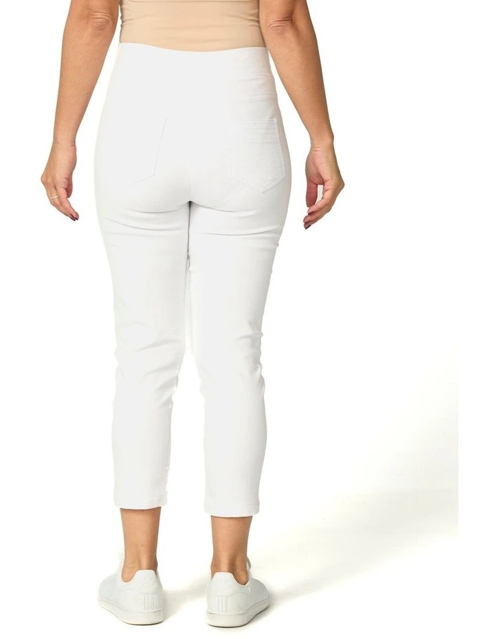 Sandy Stretch 7/8 Pull On Jean in White image 2
