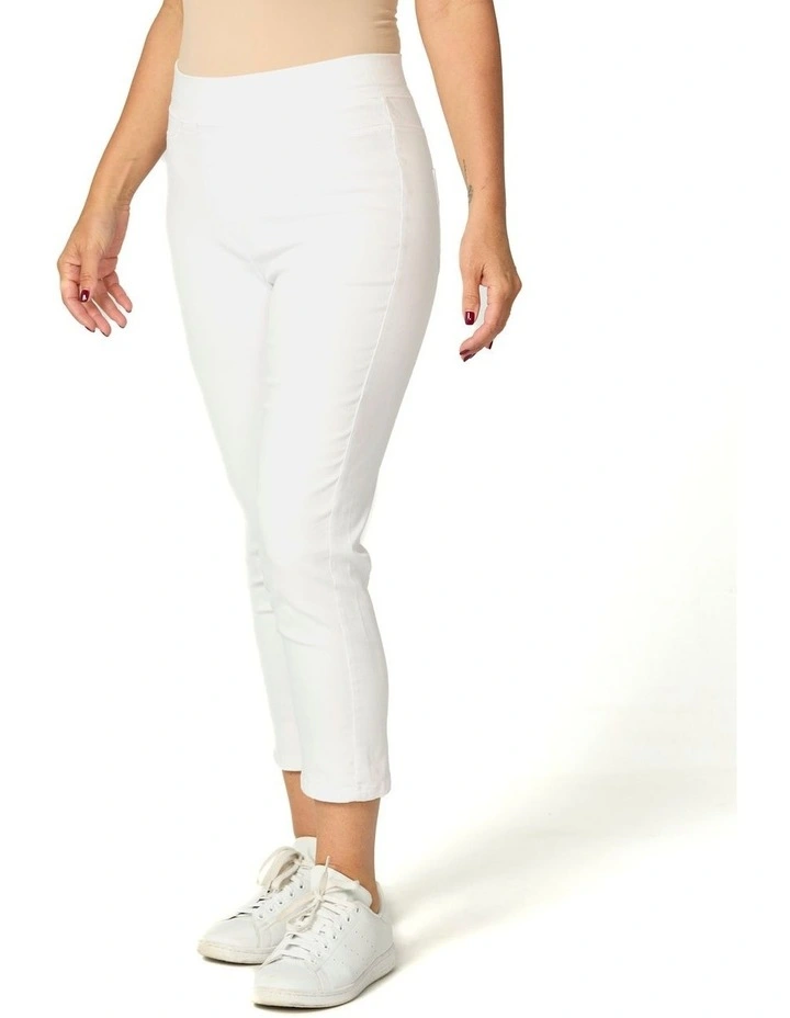 Sandy Stretch 7/8 Pull On Jean in White image 3