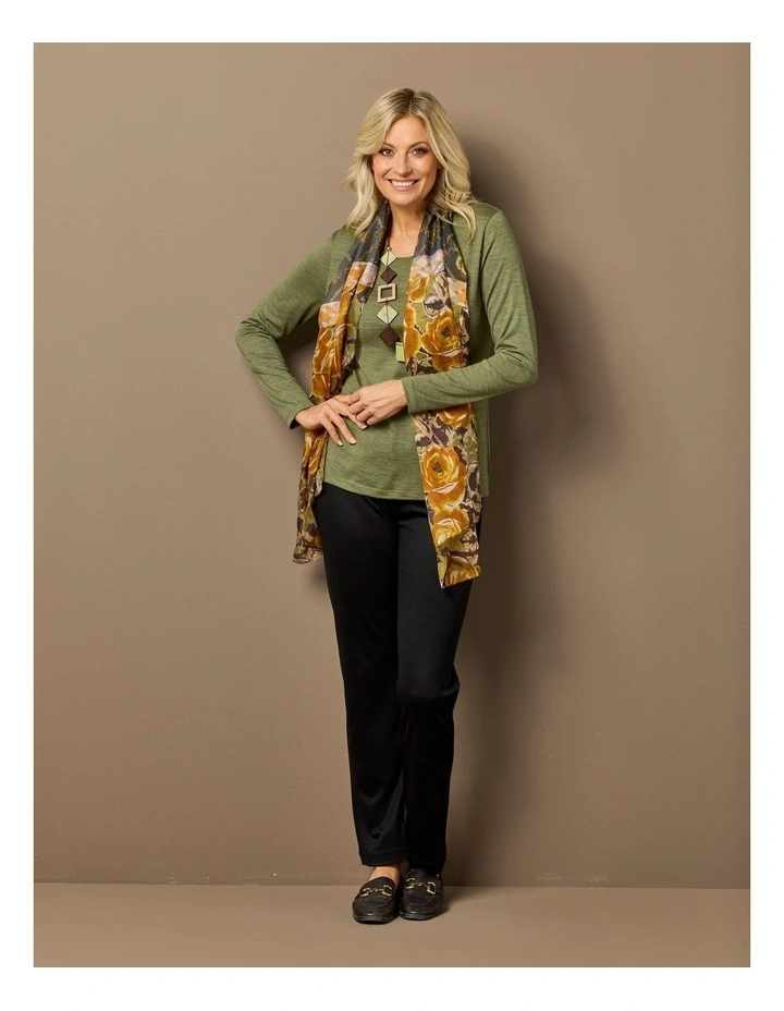 Hedrena Pull On Slim Leg Pant in Black image 5