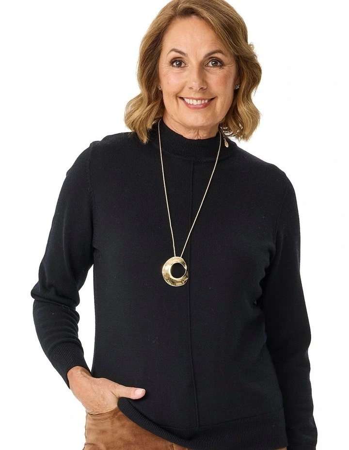 Viola Turtle Neck Sweater in Black image 5