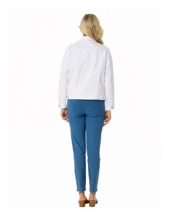 Collared Suzy Denim Jacket in White image 2