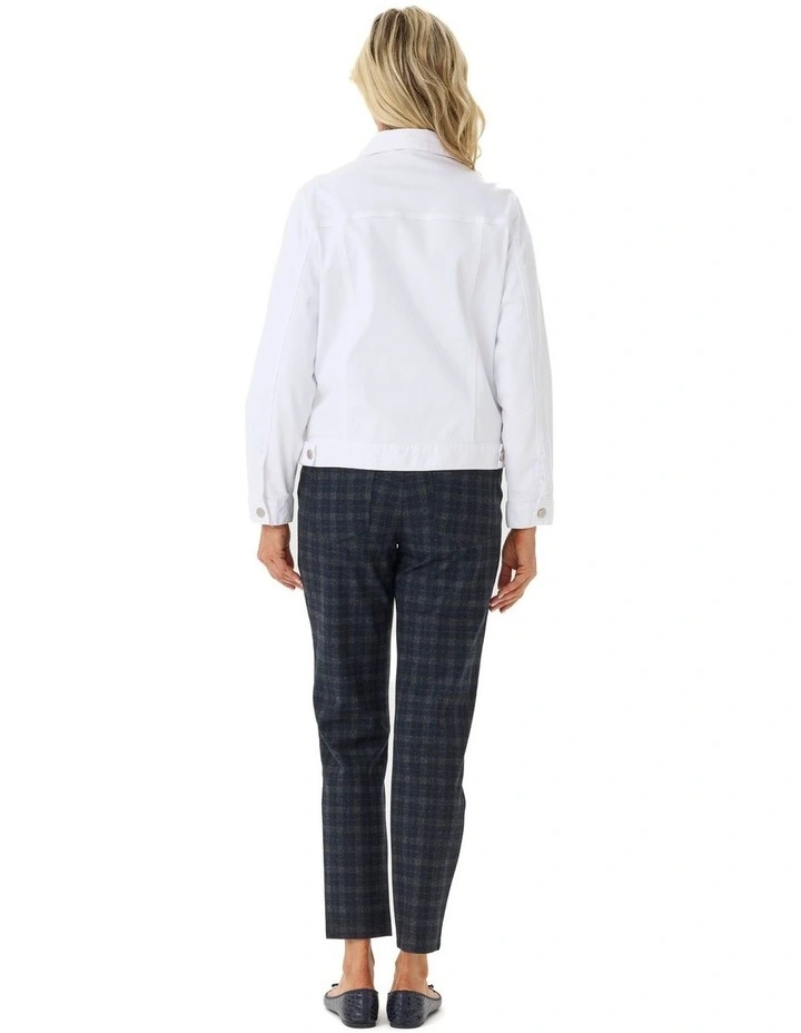 Collared Suzy Denim Jacket in White image 2