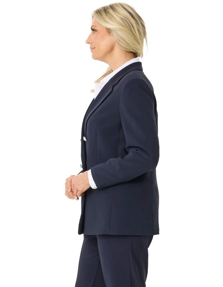 Mara Double Breasted Jacket in Blue image 3