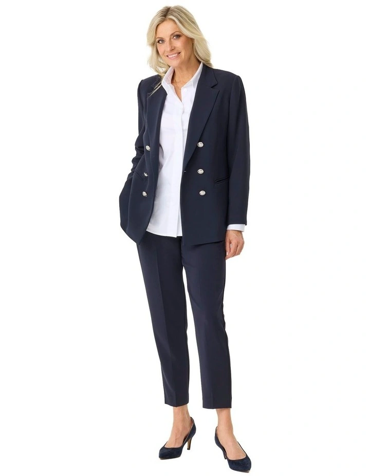 Mara Double Breasted Jacket in Blue image 4