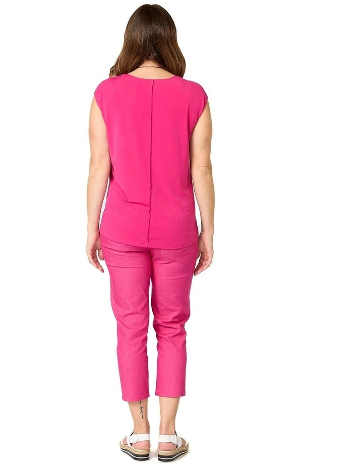 Sandy Stretch 7/8 Pull On Jeans in Pink image 2