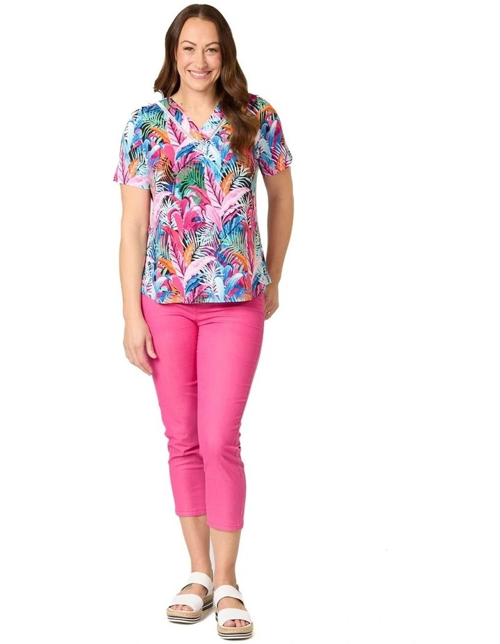 Sandy Stretch 7/8 Pull On Jeans in Pink image 4