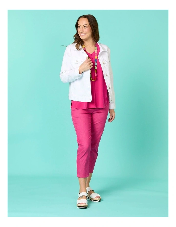 Sandy Stretch 7/8 Pull On Jeans in Pink image 5