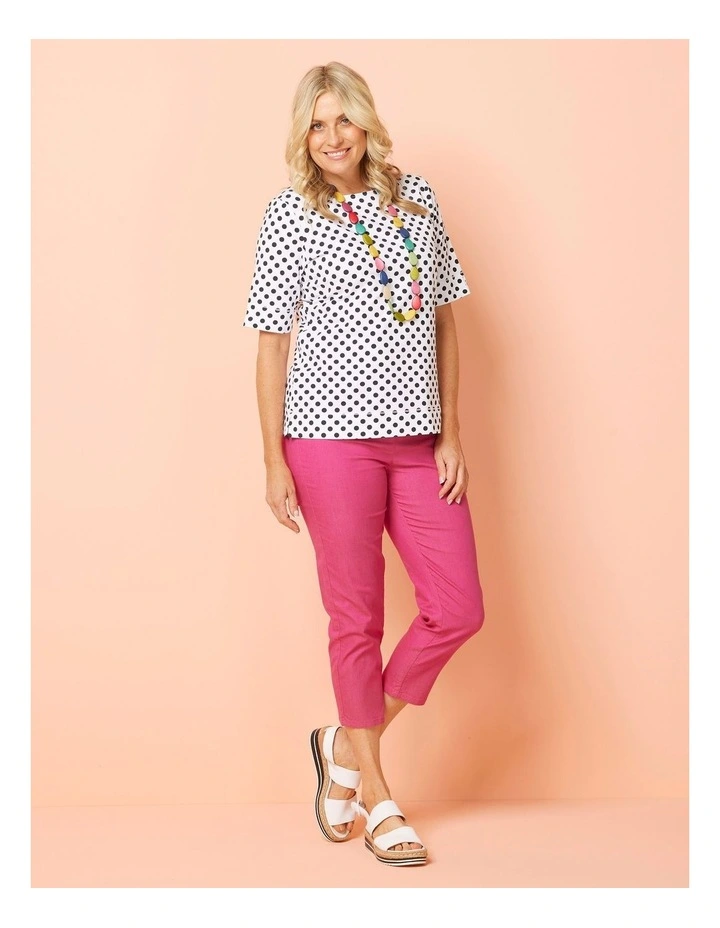 Sandy Stretch 7/8 Pull On Jeans in Pink image 6