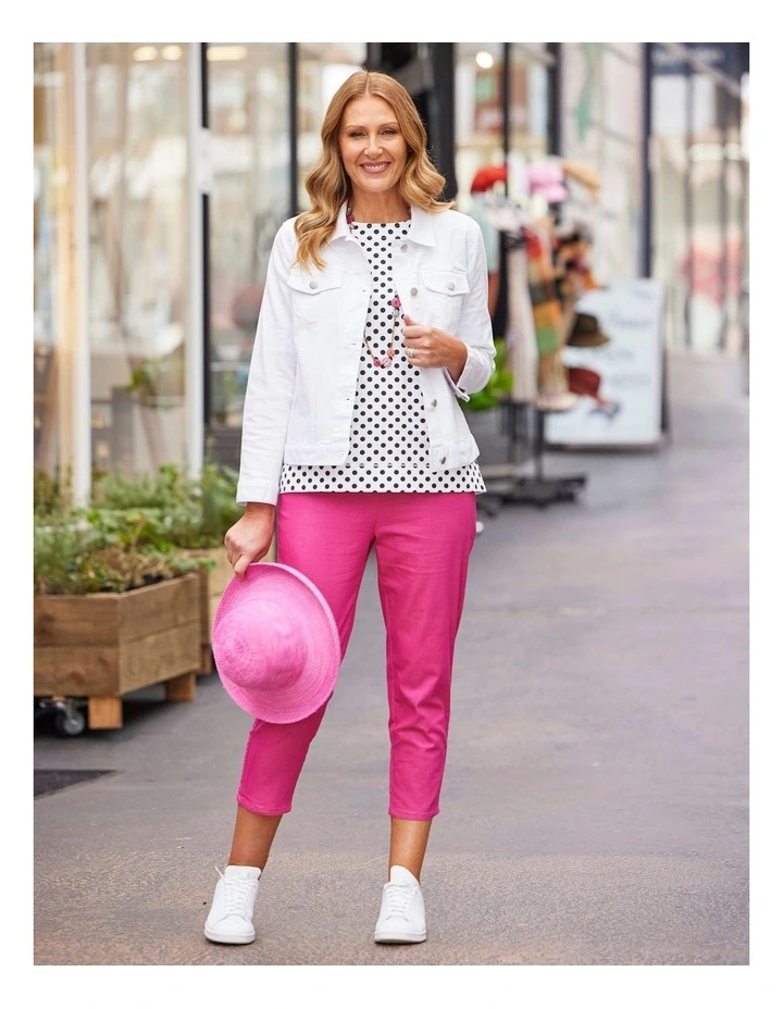 Sandy Stretch 7/8 Pull On Jeans in Pink image 7