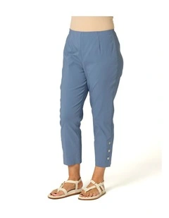 Chaucer 7/8 Button Hem Pant in Blue