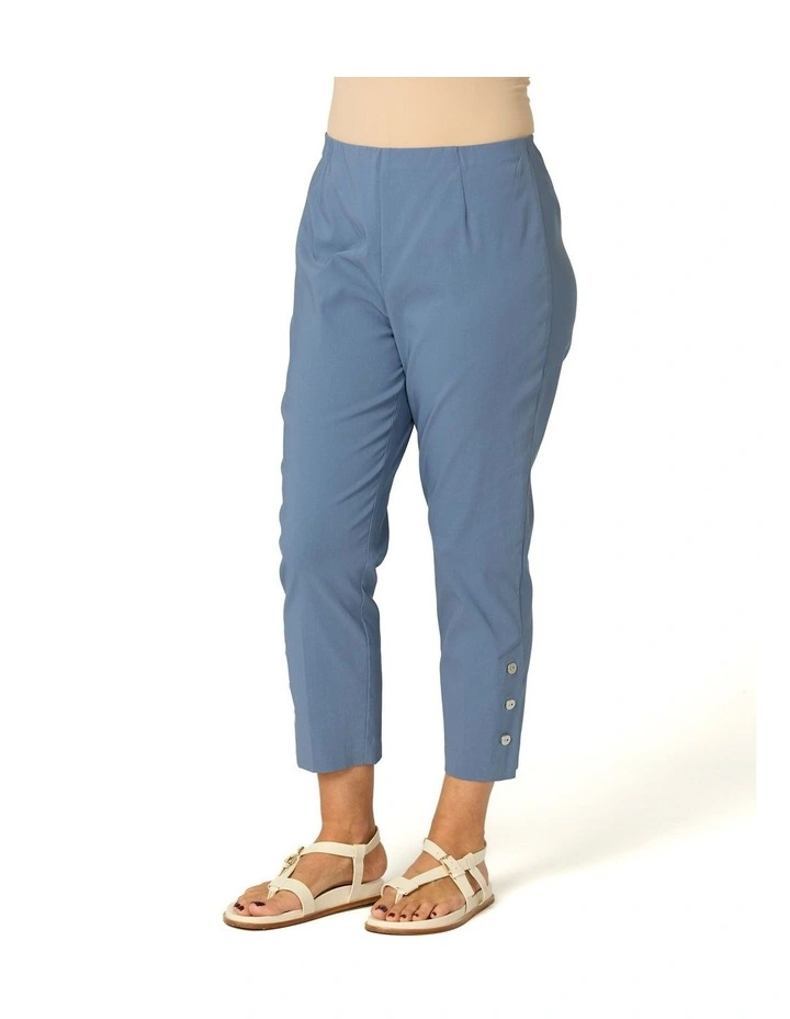 Chaucer 7/8 Button Hem Pant in Blue image 1