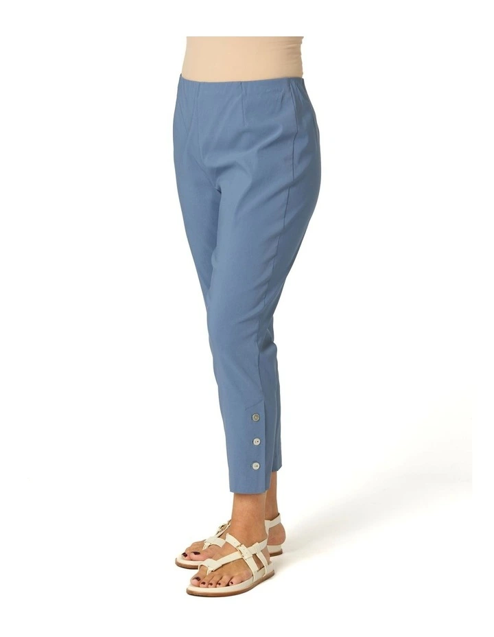 Chaucer 7/8 Button Hem Pant in Blue image 3