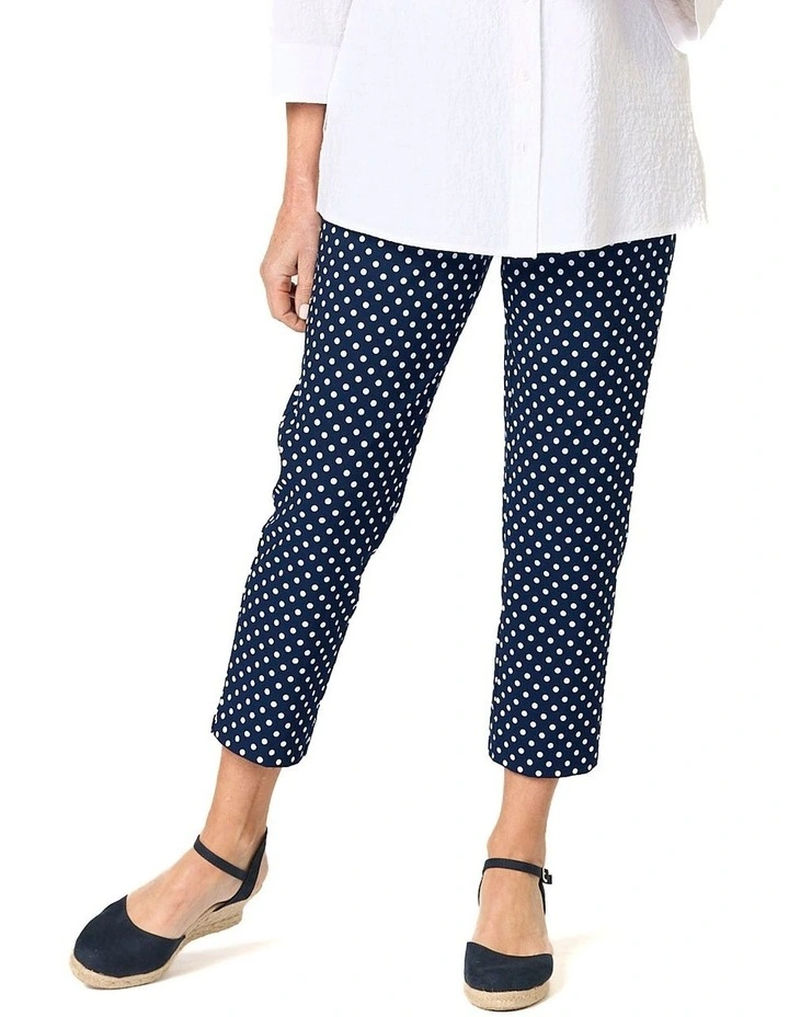Spot Dot 7/8 Stretch Pant in Navy Multi image 1