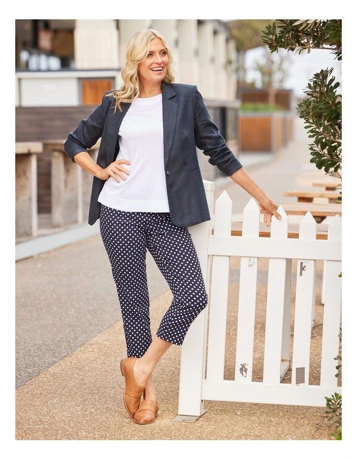 Spot Dot 7/8 Stretch Pant in Navy Multi image 7