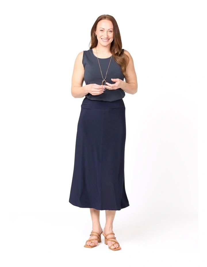 Hush Flared Midi Skirt in Blue image 4