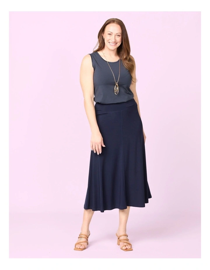 Hush Flared Midi Skirt in Blue image 5
