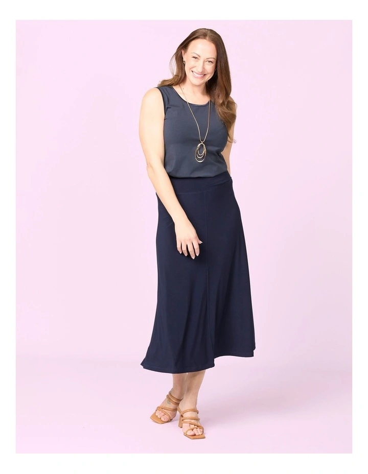 Hush Flared Midi Skirt in Blue image 7