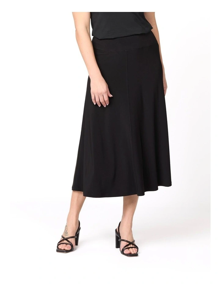 Hush Flared Midi Skirt in Black image 1