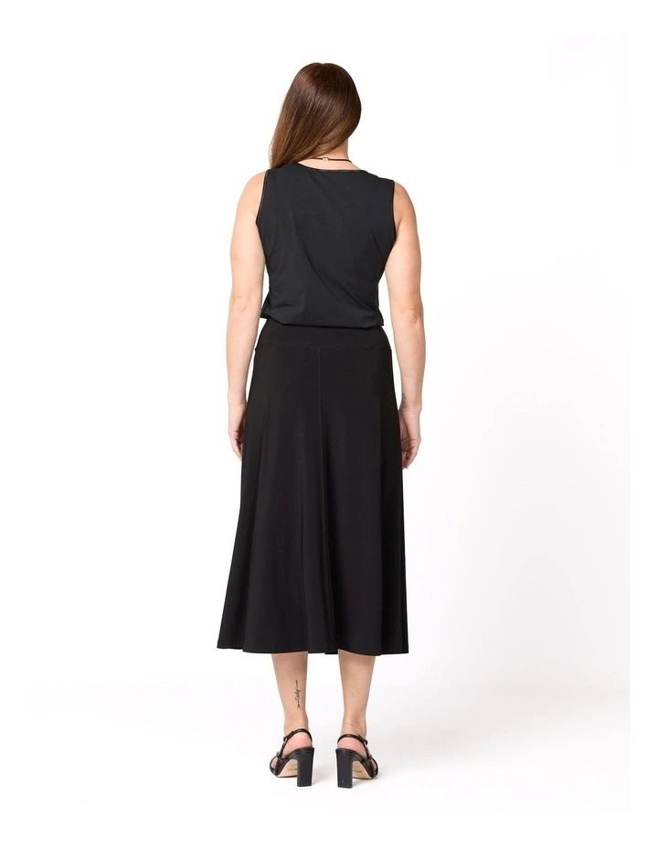 Hush Flared Midi Skirt in Black image 2
