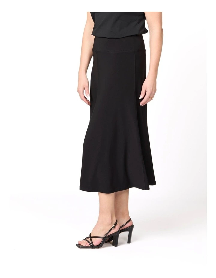 Hush Flared Midi Skirt in Black image 3
