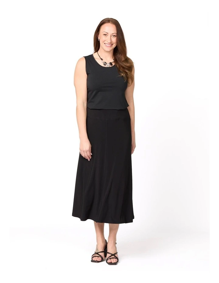 Hush Flared Midi Skirt in Black image 4