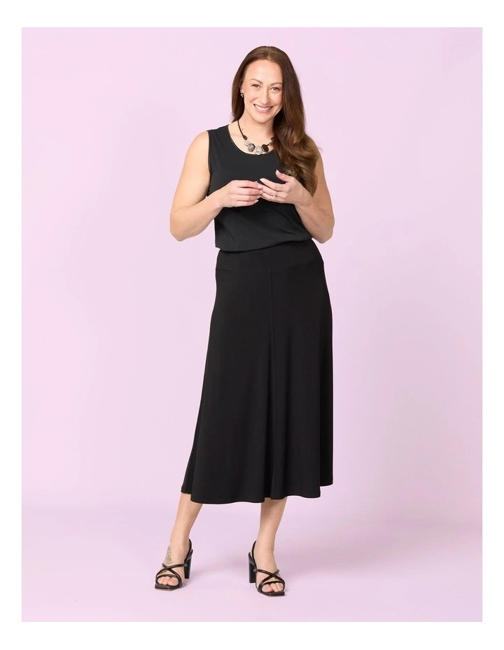 Hush Flared Midi Skirt in Black image 5