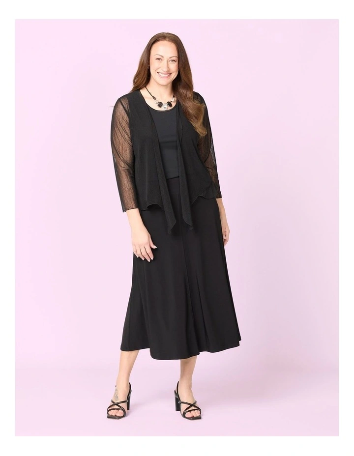 Hush Flared Midi Skirt in Black image 7
