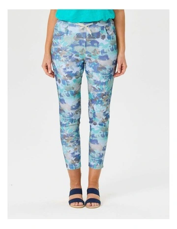 Magnifico 7/8 Print Stretch Pant in Azure