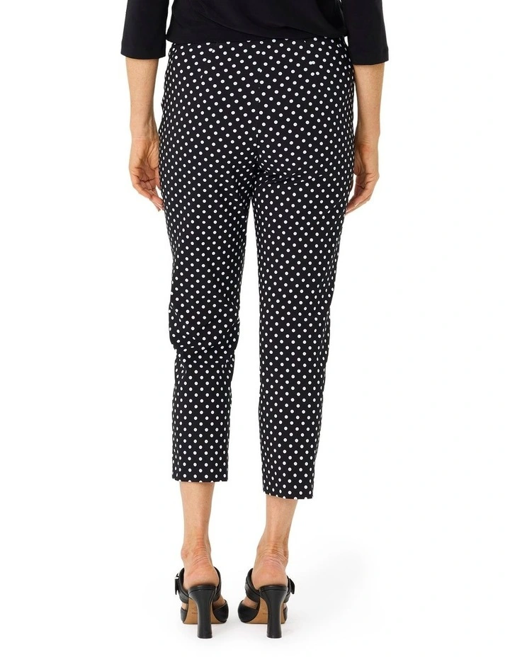 Spot Dot 7/8 Crop Leg Stretch Pant in Black image 2