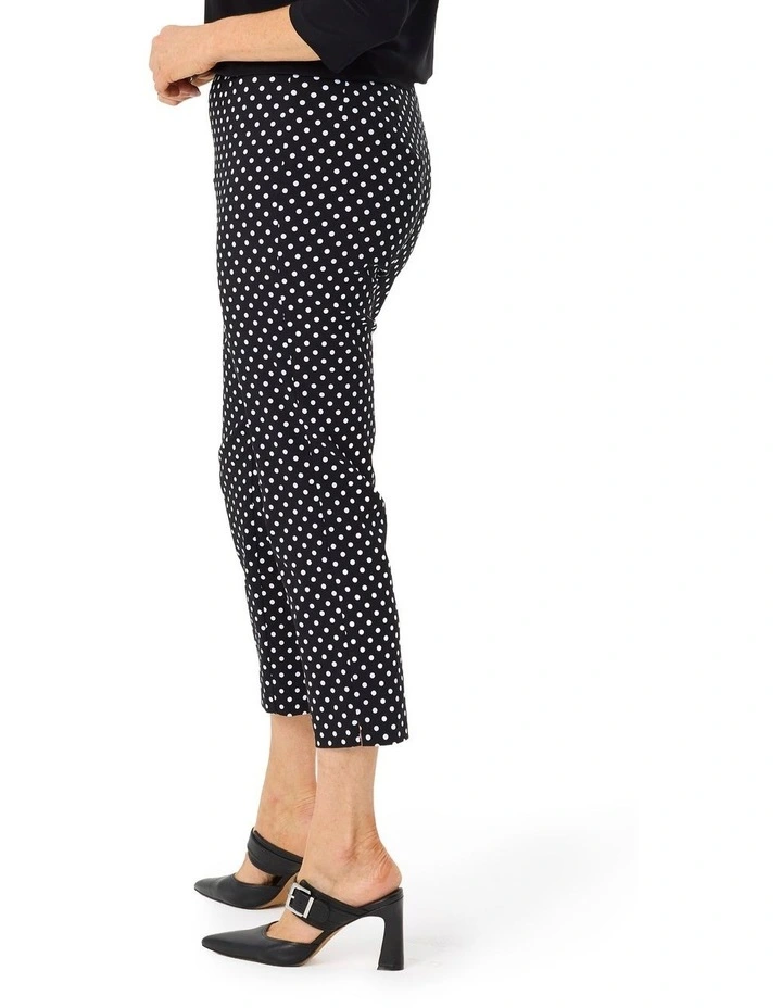 Spot Dot 7/8 Crop Leg Stretch Pant in Black image 3