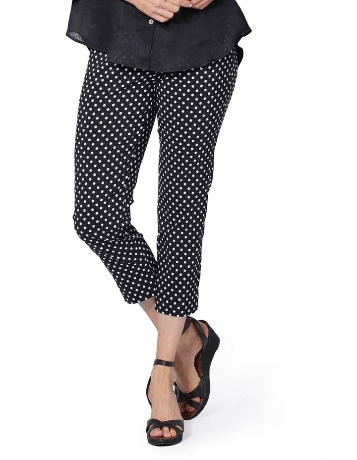 Spot Dot 7/8 Crop Leg Stretch Pant in Black image 5